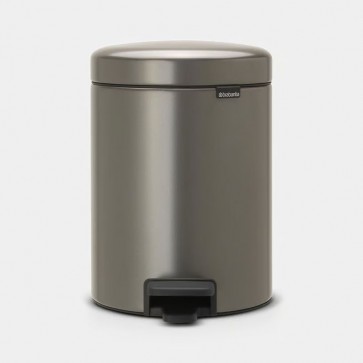 Koš s pedalom NewIcon, 5L - platinast