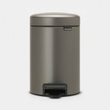 Koš s pedalom NewIcon, 3L - platinast