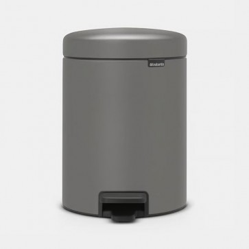 Koš s pedalom NewIcon, 5L - mineralno betonsko siva