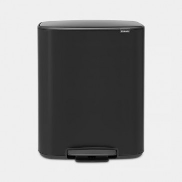 Koš s pedalom Bo, 2 x 30L - mat crna