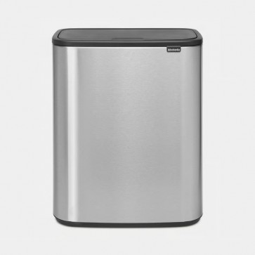 Koš s otvaranjem na dodir Bo, 60L - metalne mat boje - otporan na otiske prstiju