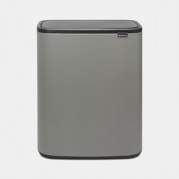 Koš s otvaranjem na dodir Bo, 60L - mineralno betonsko siva