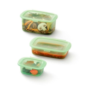 Set silikonskih posod, 3 kosi – zelena