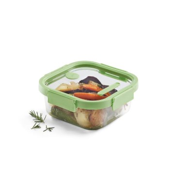 Steklena kvadratna posoda, 1100 ml – zelena