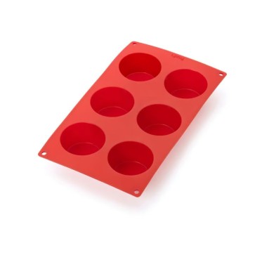 Silikonski model za mafine, 6 odprtin – rdeč