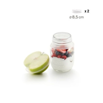 Set raztegljivih pokrovov 2 kosa, 8,5 cm, za večkratno uporabo – prosojna