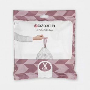 Vrećice PerfectFit, oznaka V, 2-3L, 40 vrećica - bijela