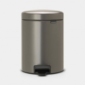 Koš s pedalom NewIcon, 5L - platinast