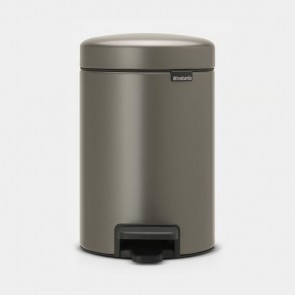 Koš s pedalom NewIcon, 3L - platinast