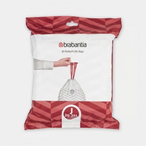 Vrećice PerfectFit, oznaka J, 20-25L, 40 vrećica - bijela