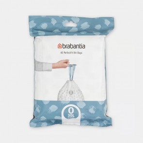 Vrećice PerfectFit, oznaka O, 30L, 40 vrećica - bijela