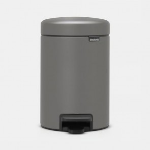 Koš s pedalom NewIcon, 3L - mineralno betonsko siva