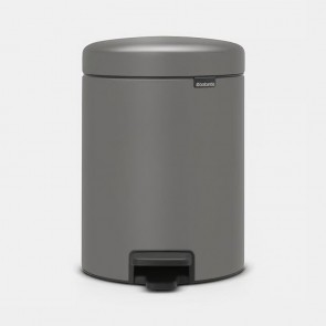 Koš s pedalom NewIcon, 5L - mineralno betonsko siva
