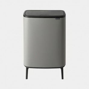 Koš s otvaranjem na dodir Bo Hi, 60L - mineralno betonsko siva