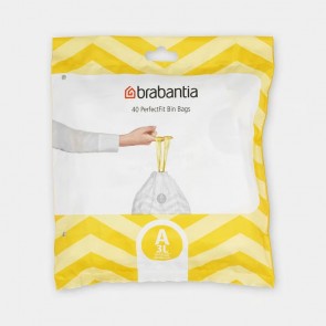 Vrećice PerfectFit, oznaka A, 3-5L, 40 vrećica - bijela