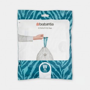 Vrećice PerfectFit, oznaka W, 5L, 40 vrećica - bijela
