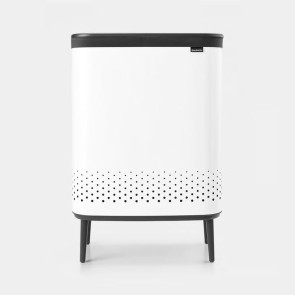 Koš za perilo Bo Hi, 2 x 45L, plastični pokrov - bela