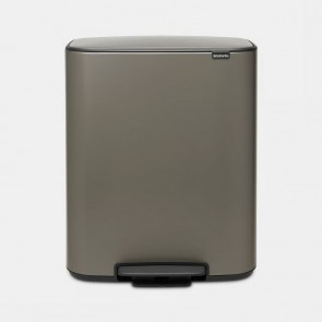 Koš s pedalom Bo, 60L - platinast