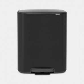 Koš s pedalom Bo, 2 x 30L - mat crna
