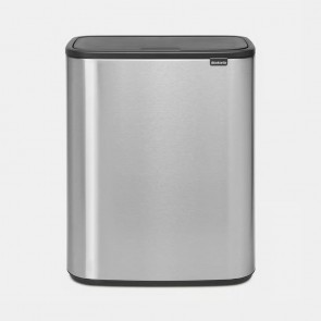 Koš s otvaranjem na dodir Bo, 2 x 30L - metalne mat boje - otporno na otiske prstiju