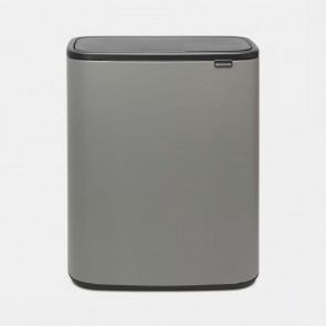 Koš s otvaranjem na dodir Bo, 2 x 30L - mineralno betonsko siva