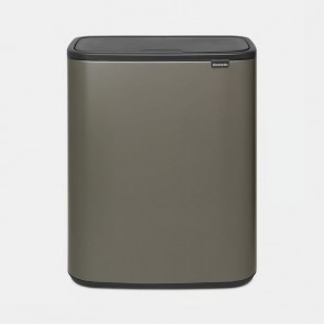 Koš s otvaranjem na dodir Bo, 60L - platinast