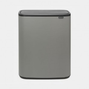Koš s otvaranjem na dodir Bo, 60L - mineralno betonsko siva