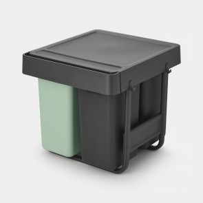 Vgradni koš Sort & Go, 10+10+20L - tamno siva