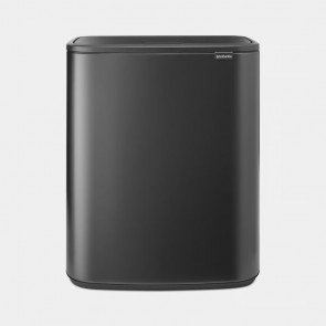 Koš s otvaranjem na dodir Bo, 2 x 30L - siv