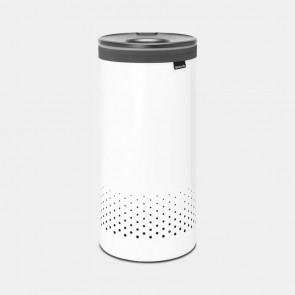 Koš za rublje, 35L, plastični poklopac - bijela