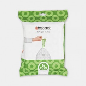 Vrećice PerfectFit, oznaka G, 23-30L, 40 vrećica - bijela