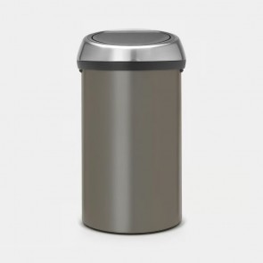 Koš s otvaranjem na dodir, 60L - platinast