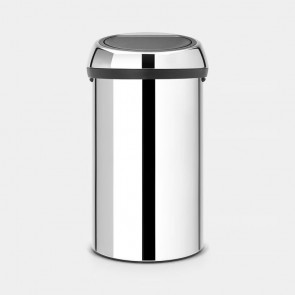 Koš s otvaranjem na dodir, 60L - metalne boje - sijaj