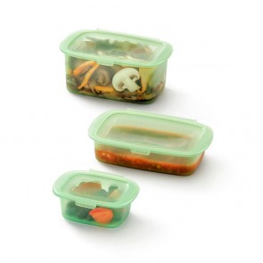 Set silikonskih posod, 3 kosi – zelena
