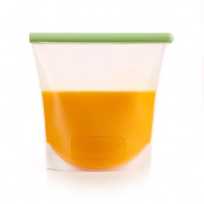 Silikonska vrećicaa, 1,5 L, za večkratno uporabo – zelena