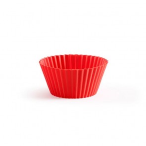 Silikonski modeli za mafine, set 12, 7 cm – crveni