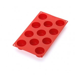 Silikonski model za mini mafine, 11 odprtin – crven