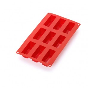 Silikonski model za mini torte, 9 odprtin – crven